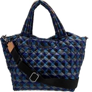 MZ Wallace Blue Quilted Tote with Detachable Strap